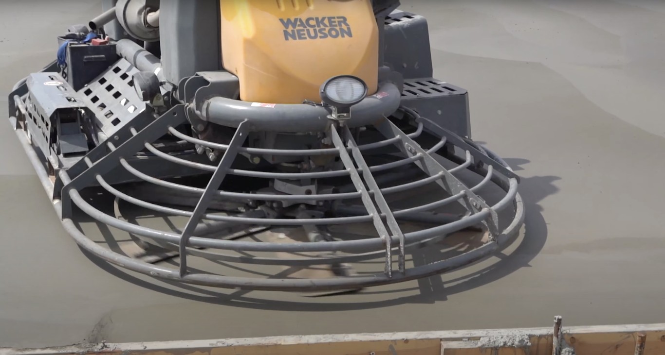 Professional concrete finishing with power trowel in Moorpark